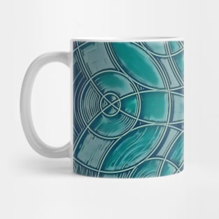 Flower Of Life Blue Green Mug